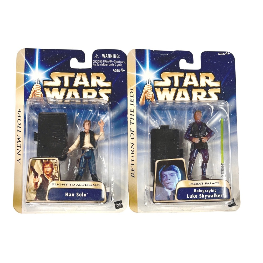HAN SOLO & HOLOGRAPHIC LUKE SKYWALKER Star Wars Action Figures